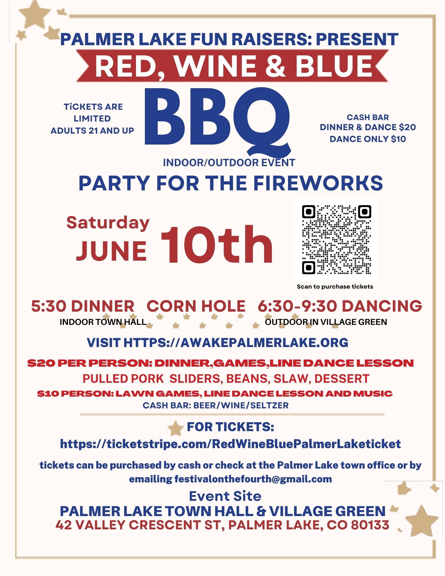 Red Wine & Blue BBQ Dinner and Dance for the Fireworks